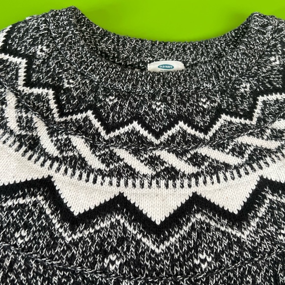 S OLD NAVY Nordic Scandinavian pattern Heather yarn Knit Sweater cotton blend - Picture 1 of 7